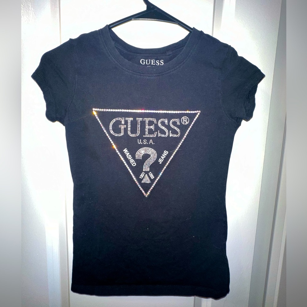 Guess Rhinestone Baby T black